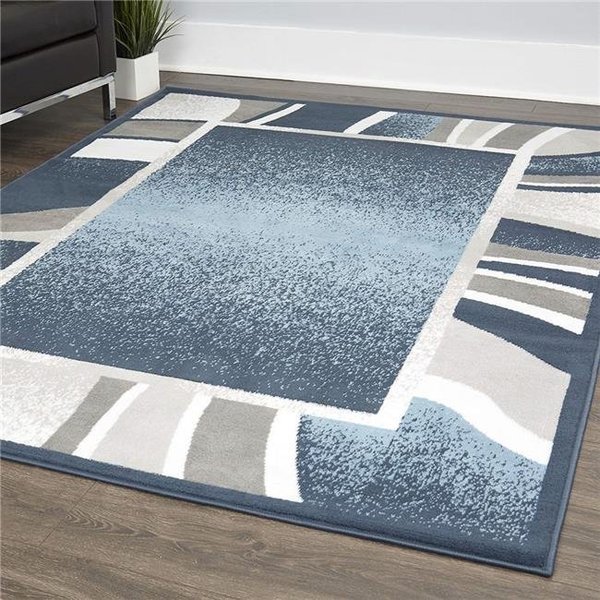 Home Dynamix Home Dynamix 769924532423 1 ft. 9 in. x 7 ft. 2 in. Lyndhurst Rotana Runner Area Border Rug - Blue 769924532423